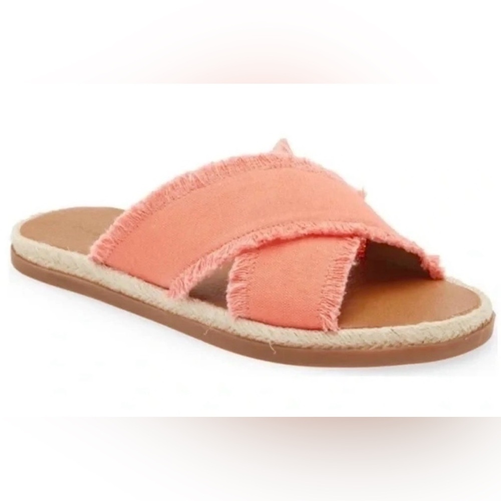 Caslon Slides Crisscross Coral Size 9 Open Toe Paxton Espadrille Sandals
